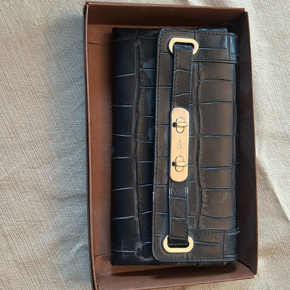 New in box leather coach  wallet